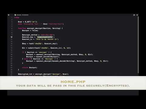 AES Encryption in PHP | PHP Encryption | Passing data securely PHP