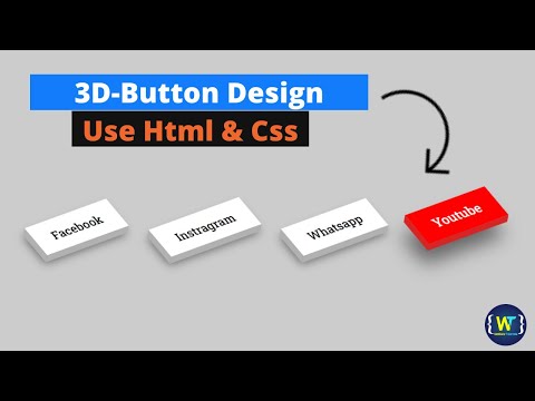 How To Make 3D Buttons Using HTML and CSS : 3d button design using  html & Css 2020
