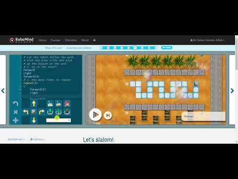 Hour of Code-Guarding and slalom-lets slalom -tow repeat