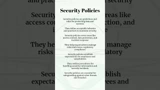 What is Security policies | Computer science #securitypolicy #securitybreach #shorts
