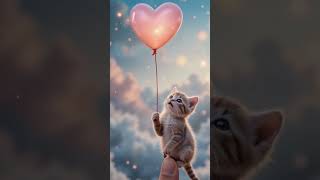 Kitten with a Balloon #KittenMagic, #CutePets, #AdorableKitten, #PetAdventures, #FantasyPets