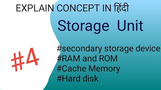 STORAGE UNIT #4 || full हिंदी 😊explanation #computerscience #harddisk #cachememory