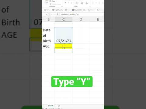 🎂Calculate age in 18 SECONDS! #excel #analytics #exceltutorial #exceltips #shorts