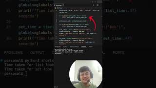 Python Tip: Use Set Instead of List for Membership Checks #coding #shorts #pythondevelopment