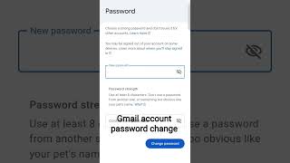 Gmail account password change