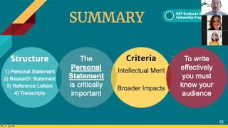 National Science Foundation Graduate Research Fellowship Proposal Writing Workshop