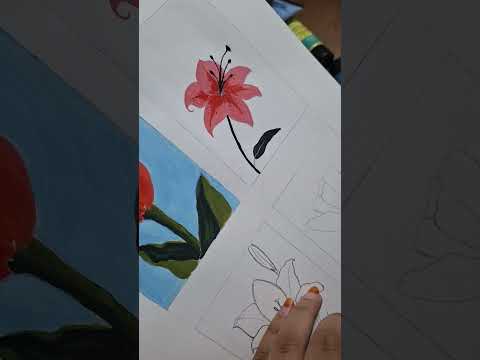 Easy Flower Painting 🌺 #thoughtbox #paintingtimelapse #acrylicpainting