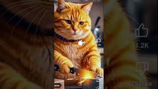 Funny Cat With Cute Frog#FunnyCatShorts #TalkingCat #PetDrama #MeowMadness #ShortsFeed #CatReaction