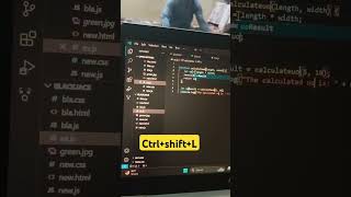 Shortcut key to select same variable in all code to replace 😉#coding #shortcuts #you tube shorts