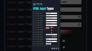 HTML Input Types || HTML Aand CSS | #mcawaala #shorts