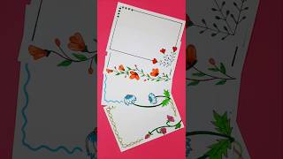 4 Beautiful Flower Border Designs for Project #youtubeshorts #shorst