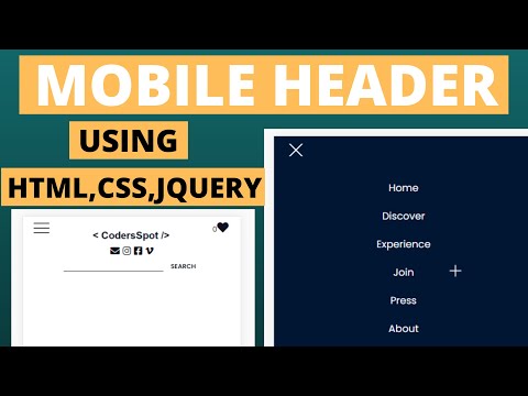 How To Make A Responsive Header Using HTML And CSS And JQUERY Step By Step  | Website Development-2