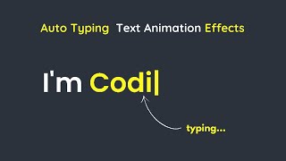 Text Typing Animation On Website Using HTML, CSS & JS | Auto Typing Text Animation Effect