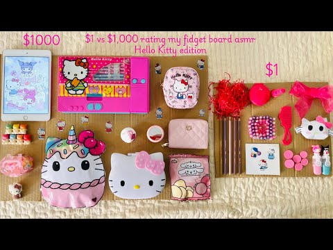 $1 Vs $1,000 Sanrio Fidget Board asmr🩷 Rating my Fidget Board |ASMR | Tutorial #sanrio #fidgetboard