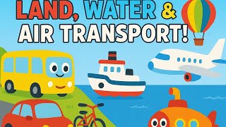 “Types of Transport for Kids | Land, Water, and Air Vehicles”