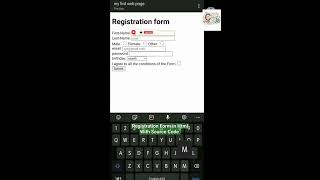 Html 5 Registration Form with Source Code|| Html Form # html # Html 5# shorts@sudiptasirTutorial