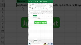 Justify text in Microsoft Excel 💡👇 #excelhacks #exceldataanalytics #exceltips #exceltricks