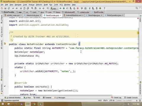 android studio  contentProvider tutorial  part3 in BITM batch 12