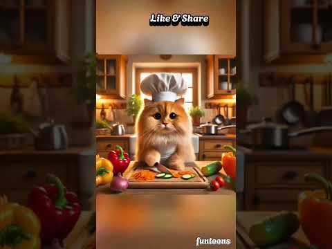 "The Cat Chef's Adventure" | Cat's Journey" |The Cat’s Day Out| cute cat cooking🫶