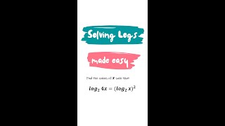 Learn how to solve Logarithmic Equations in Exams! #logs #logarithms #mathmadeeasy #mathtutor #math