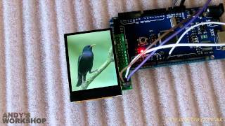 Nokia N93 QVGA TFT displays JPEG images on Arduino Mega 1280.