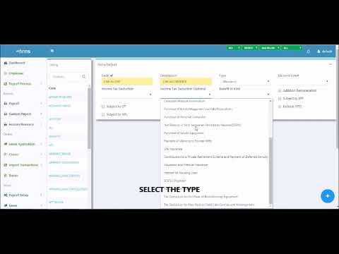 HOW TO CREATE ALLOW DEDUCT