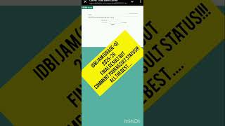 IDBI JAM (GRADE-O)_2025-26_Final result out #idbi #idbijam #result
