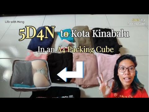 5D4N to Kota Kinabalu in an A4 Travel Packing Cube | Minimalist Packing in a Backpack