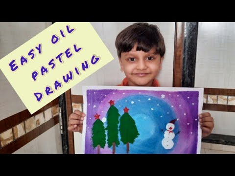 Easy drawing with oil pastel for kids |Finger Painting for kids| Christmas drawing | PRAVIT JAIN