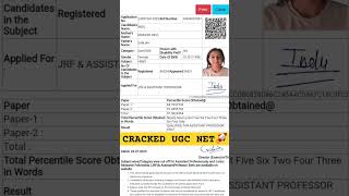 CRACKED🚀UGC NET JRF QUALIFIED IN HINDI #ugcnet #shorts #ytshorts #gyanadda #shefalimishra