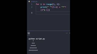 Pyramid Pattern in Python 🔺 | Easy Code Trick #shorts