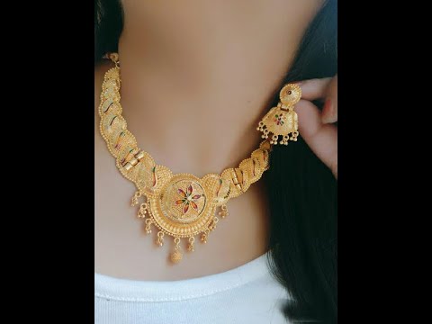 Stylish Gold Plated Fancy Women's Necklace Twinkling Jewellery Set
