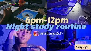 Night study routine 🌃 | productive study vlog | study coffee