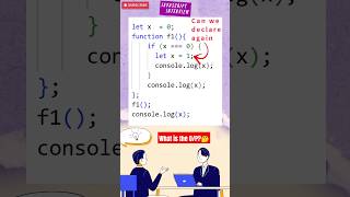 JavaScript Interview #29 Variable Shadowing with let  #javascriptinterview
