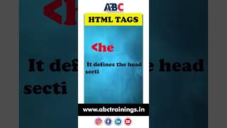 HTML TAGS 8 #html #htmltag #htmltutorial #htmlcss #abctrainings #abccadcentre #shorts #yt