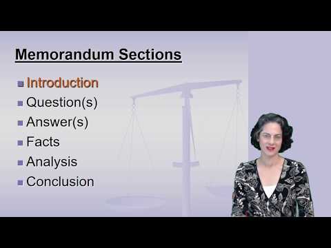 Unit #1, Video #3: The Introduction Section of a Memorandum