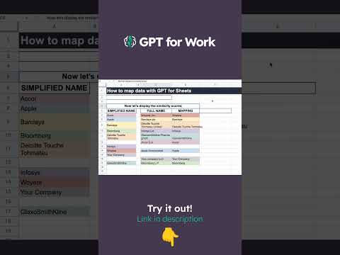 How to quickly map data in Google Sheets with ChatGPT #shorts