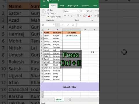 FLASH FILL ENTRY IN EXCEL 2024 #trending #trendingshorts #shorts #shortsfeed #excelshortcuts