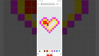 Mosaic Art tutorial - How to make heart pixel art browser game | Gamemymy #shorts