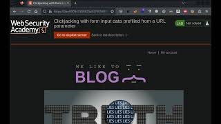 16.2 Lab: Clickjacking with form input data prefilled from a URL parameter | 2023