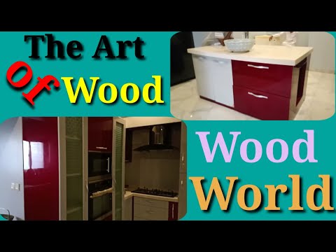 MDF Acrylic double tone kitchen|Wood works|Unique wood art|interior designer|wood furniture|Pakistan