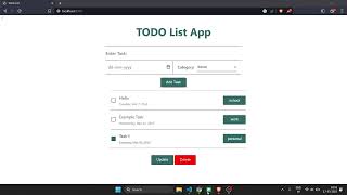 ToDo LIst WebApp ShowCase