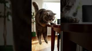 Almost Fell… Almost! 🤣”  #CatComedy #LOL #ViralPets