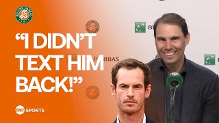 Rafael Nadal on his Roland Garros tribute ceremony and the funny message he got from Andy Murray 🤣