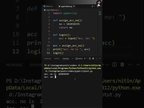 Copy text to clipboard in python 🐍🧑‍💻 #python #pyperclip #coding #programming #codesnippet