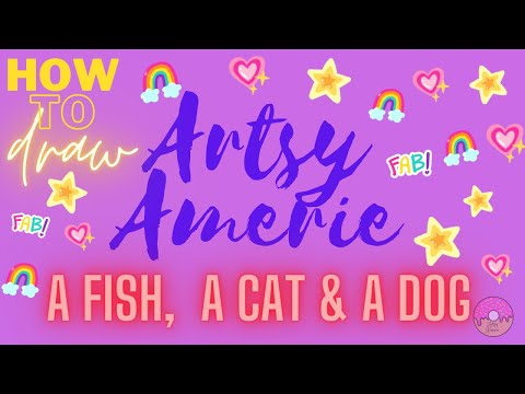 HOW I DRAW A FISH CAT AND DOG|| BASIC DRAWING || KIDS ART ll ARTIST @ 9 II ART 2