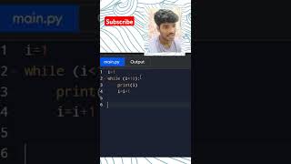 While loop in python #pythonbeginner #pythonforbeginners #python  #learnpythononline #pythoncourse