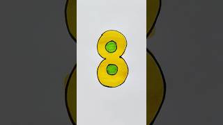 How to draw a number 8️⃣ for kids #drawing #youtubeshorts #cartoon #funny #viral #kids #art