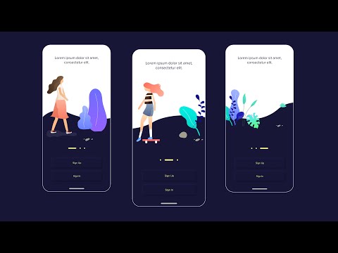Figma mobile app ui design | How to design an onboardign in figma | Smart animation using figm