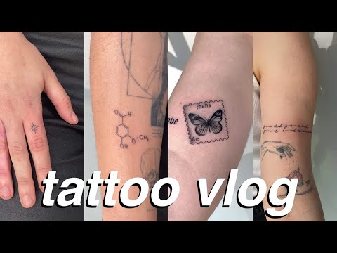 come get 5 new tattoos with me | tattoo vlog